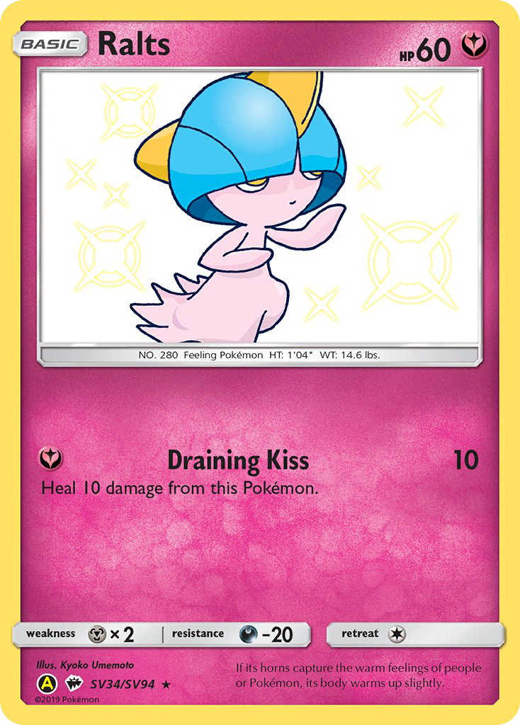 Ralts SV34/SV94 Hidden Fates Shiny Vault English Pokémon card