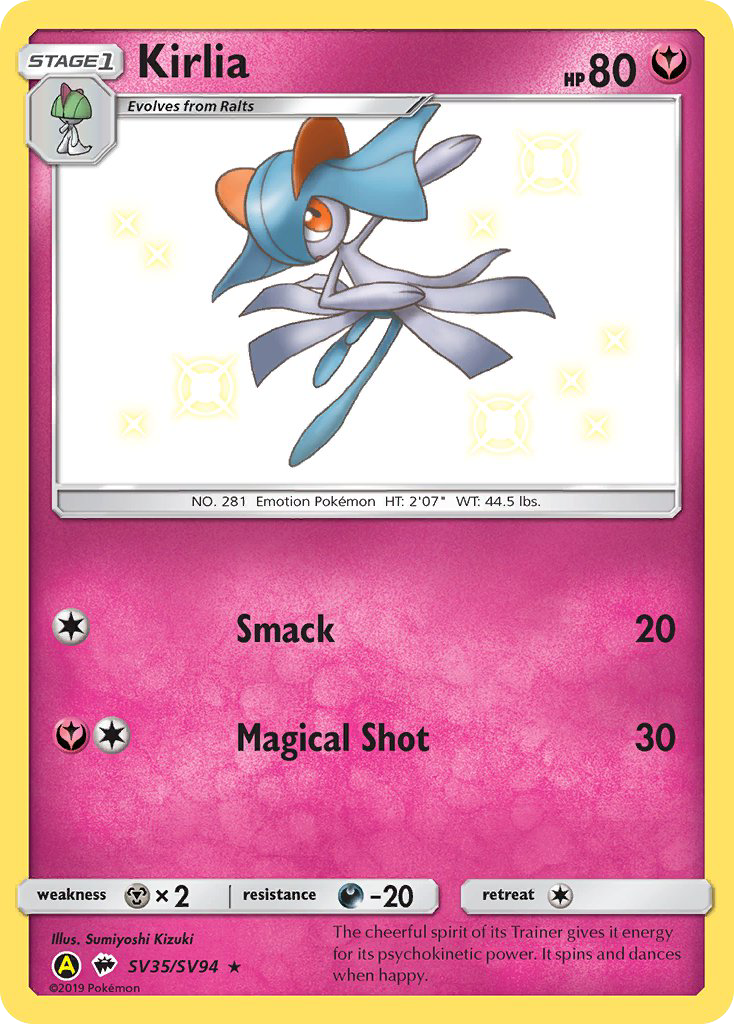 Kirlia SV35/SV94 Hidden Fates Shiny Vault English Pokémon card