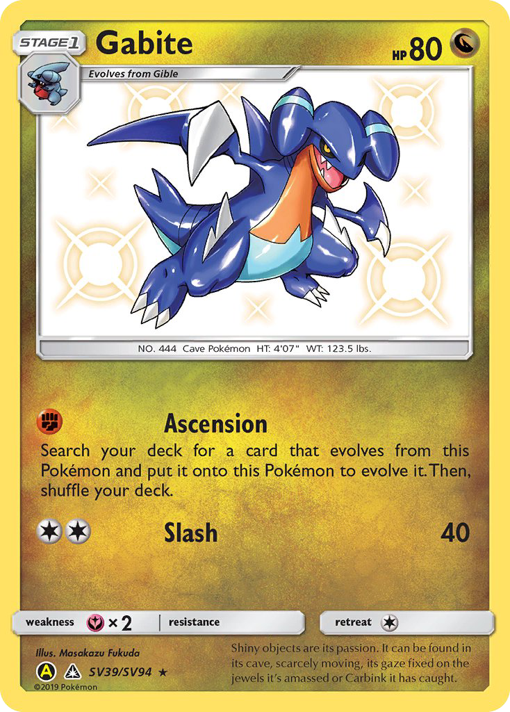Gabite SV39/SV94 Hidden Fates Shiny Vault English Pokémon card