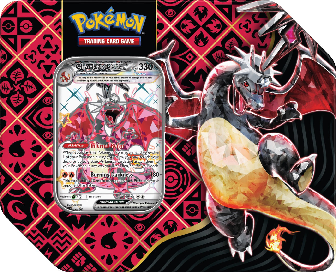 Paldean Fates Tins — Large Charizard Tin English Pokémon TCG product