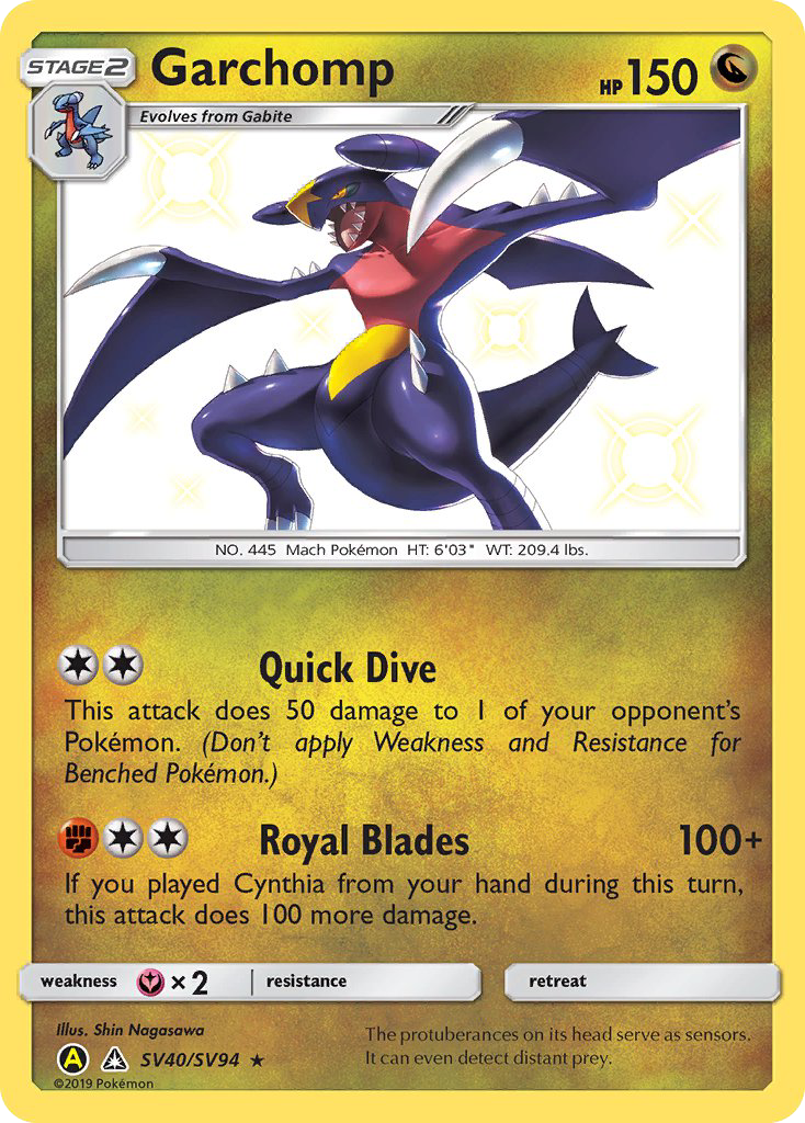 Garchomp SV40/SV94 Hidden Fates Shiny Vault English Pokémon card