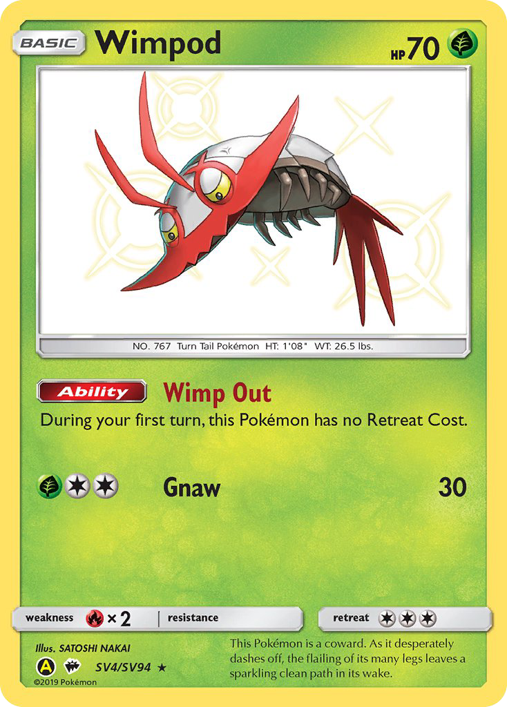 Wimpod SV4/SV94 Hidden Fates Shiny Vault English Pokémon card