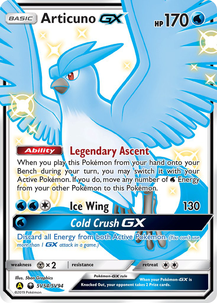Articuno GX SV54/SV94 Hidden Fates Shiny Vault English Pokémon card