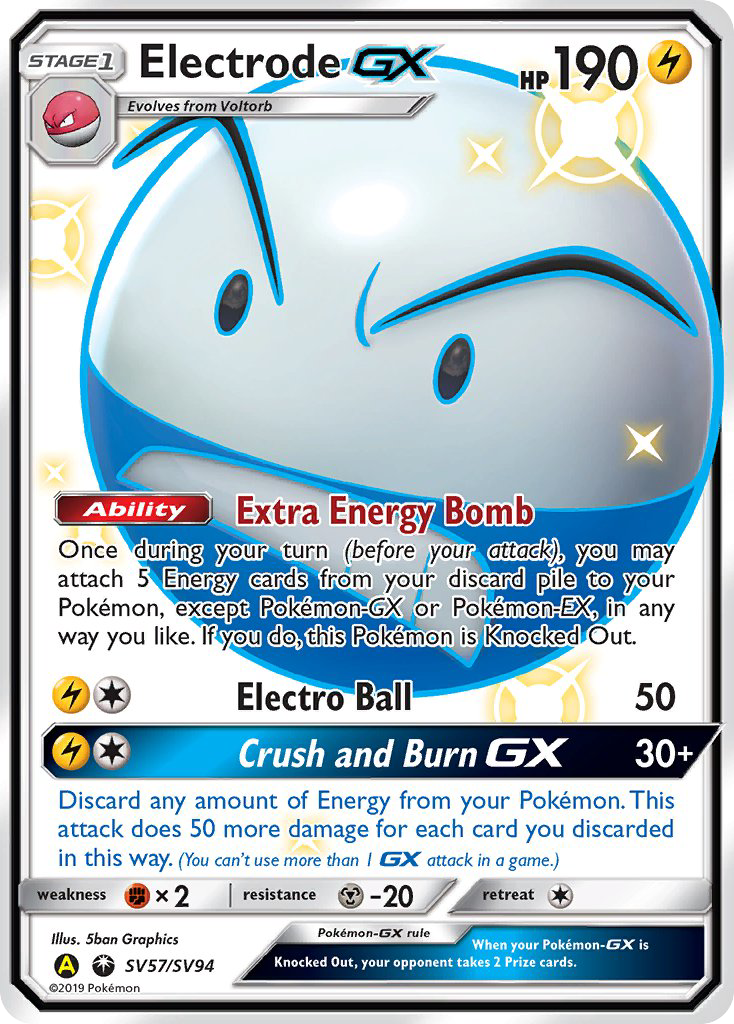 Electrode GX SV57/SV94 Hidden Fates Shiny Vault English Pokémon card