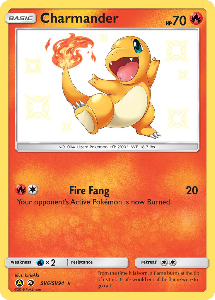 Charmander SV6/SV94 Hidden Fates Shiny Vault English Pokémon card