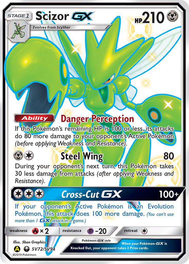 Scizor GX SV72/SV94 Hidden Fates Shiny Vault English Pokémon card