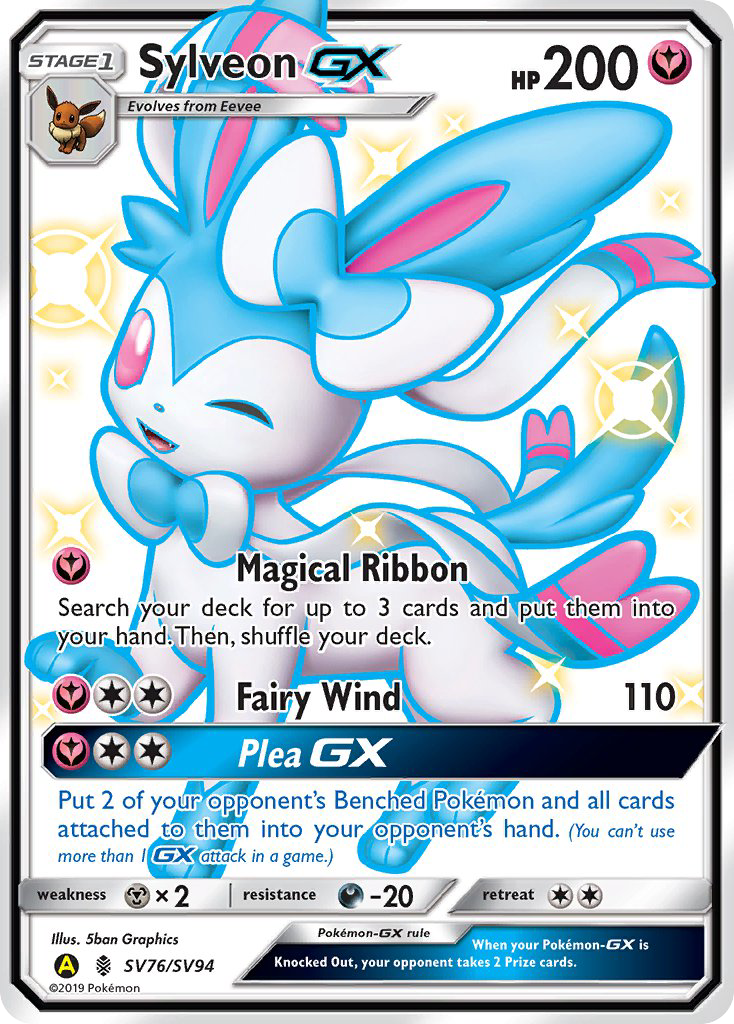 Sylveon GX SV76/SV94 Hidden Fates Shiny Vault English Pokémon card