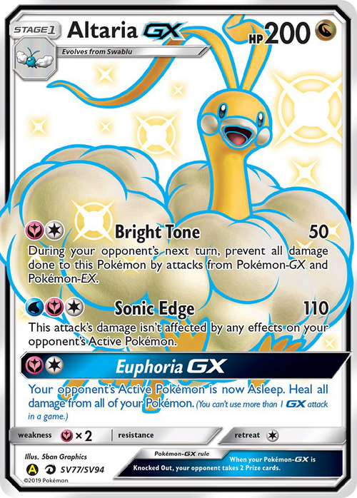 Altaria GX SV77/SV94 Hidden Fates Shiny Vault English Pokémon card
