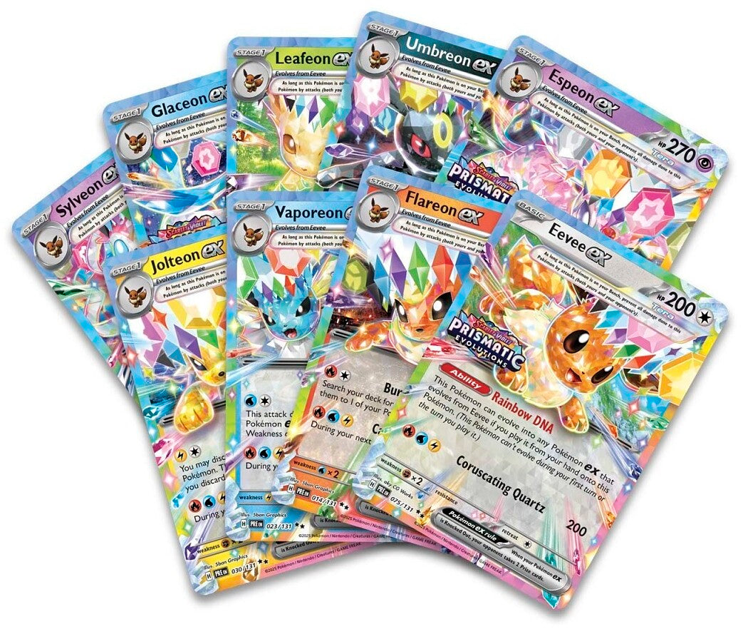 Prismatic Evolutions Surprise Box — Prismatic EvolutionsSurprise Box possible cards English Pokémon TCG product
