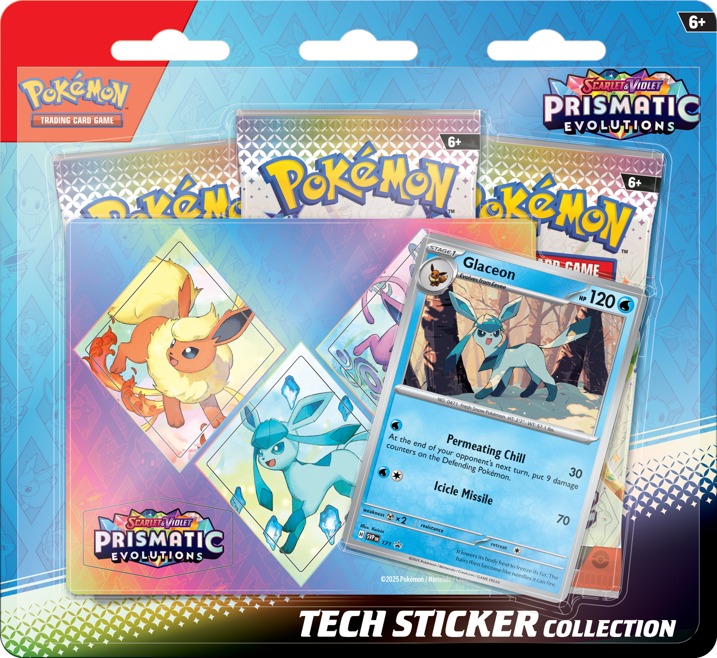 Prismatic Evolutions Tech Sticker Collections — Glaceon collection English Pokémon TCG product