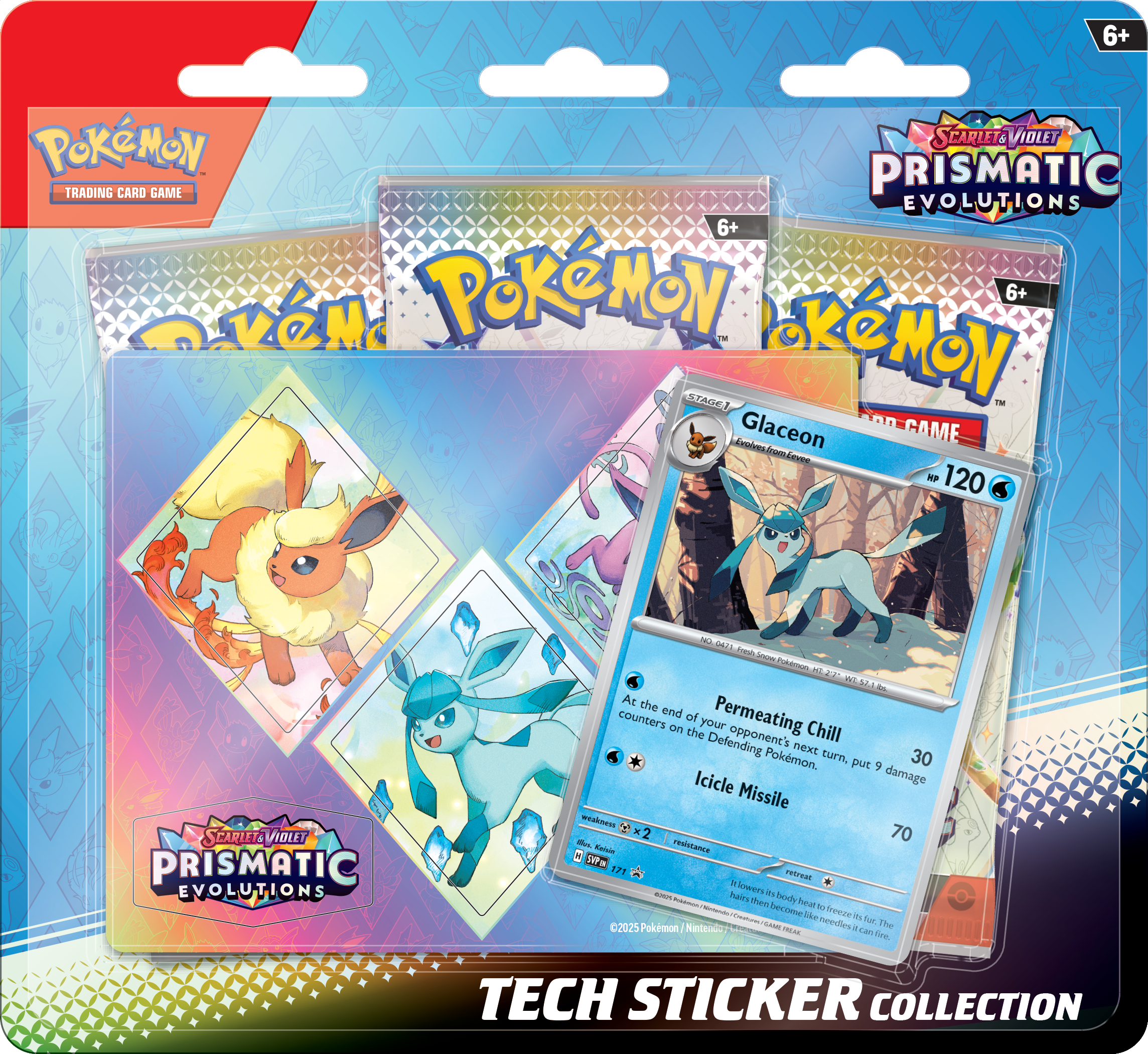 Prismatic Evolutions Tech Sticker Collections — Glaceon collection English Pokémon TCG product