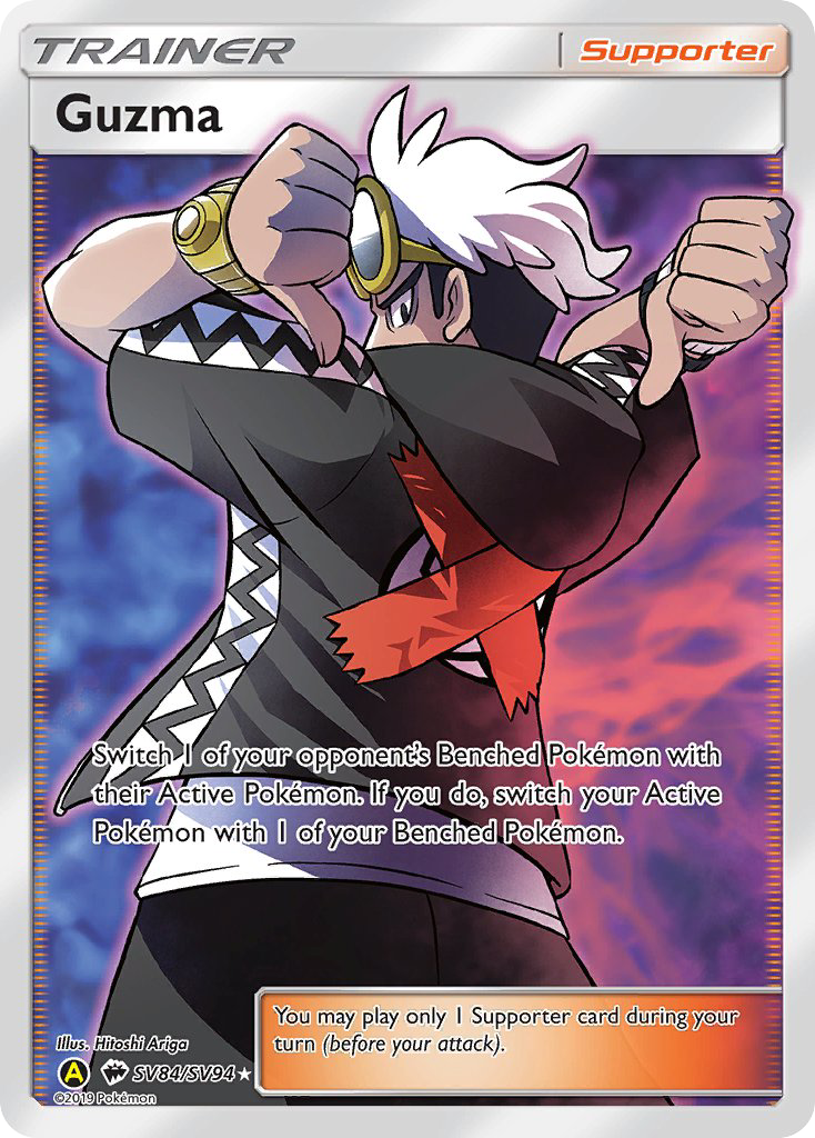 Guzma SV84/SV94 Hidden Fates Shiny Vault English Pokémon card