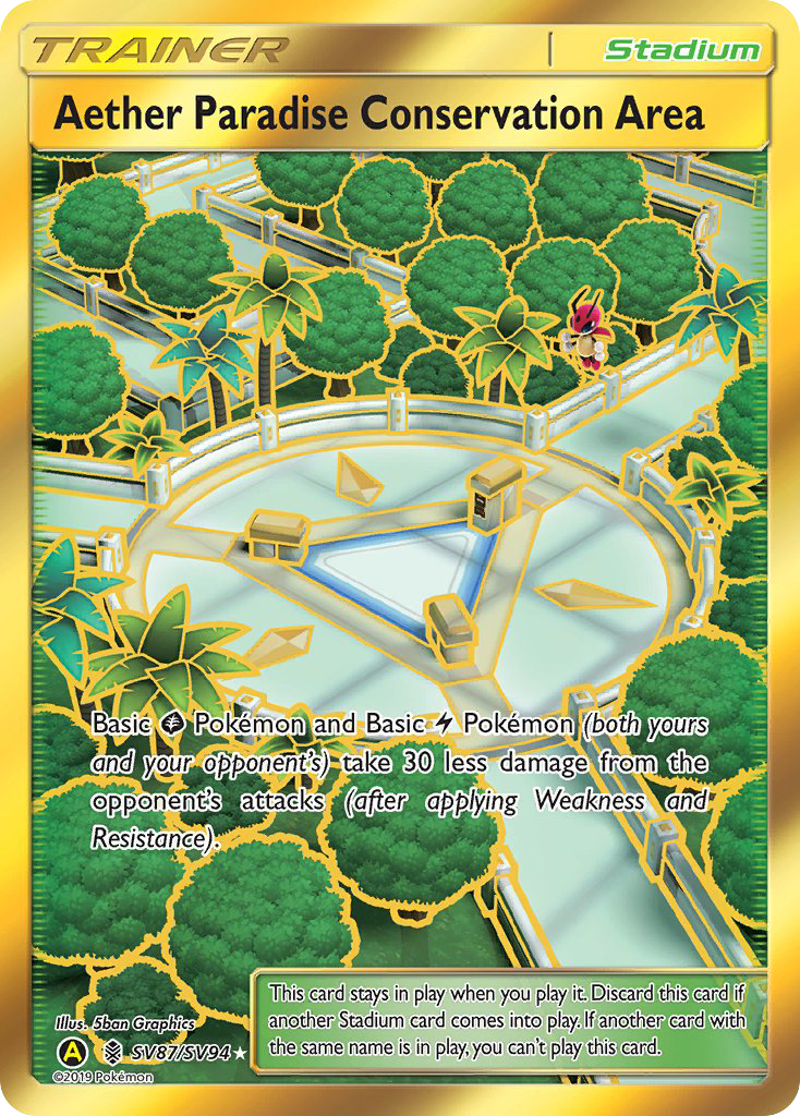 Aether Paradise Conservation Area SV87/SV94 Hidden Fates Shiny Vault English Pokémon card