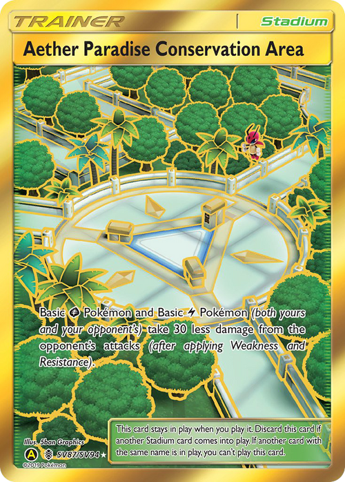 Aether Paradise Conservation Area SV87/SV94 Hidden Fates Shiny Vault English Pokémon card