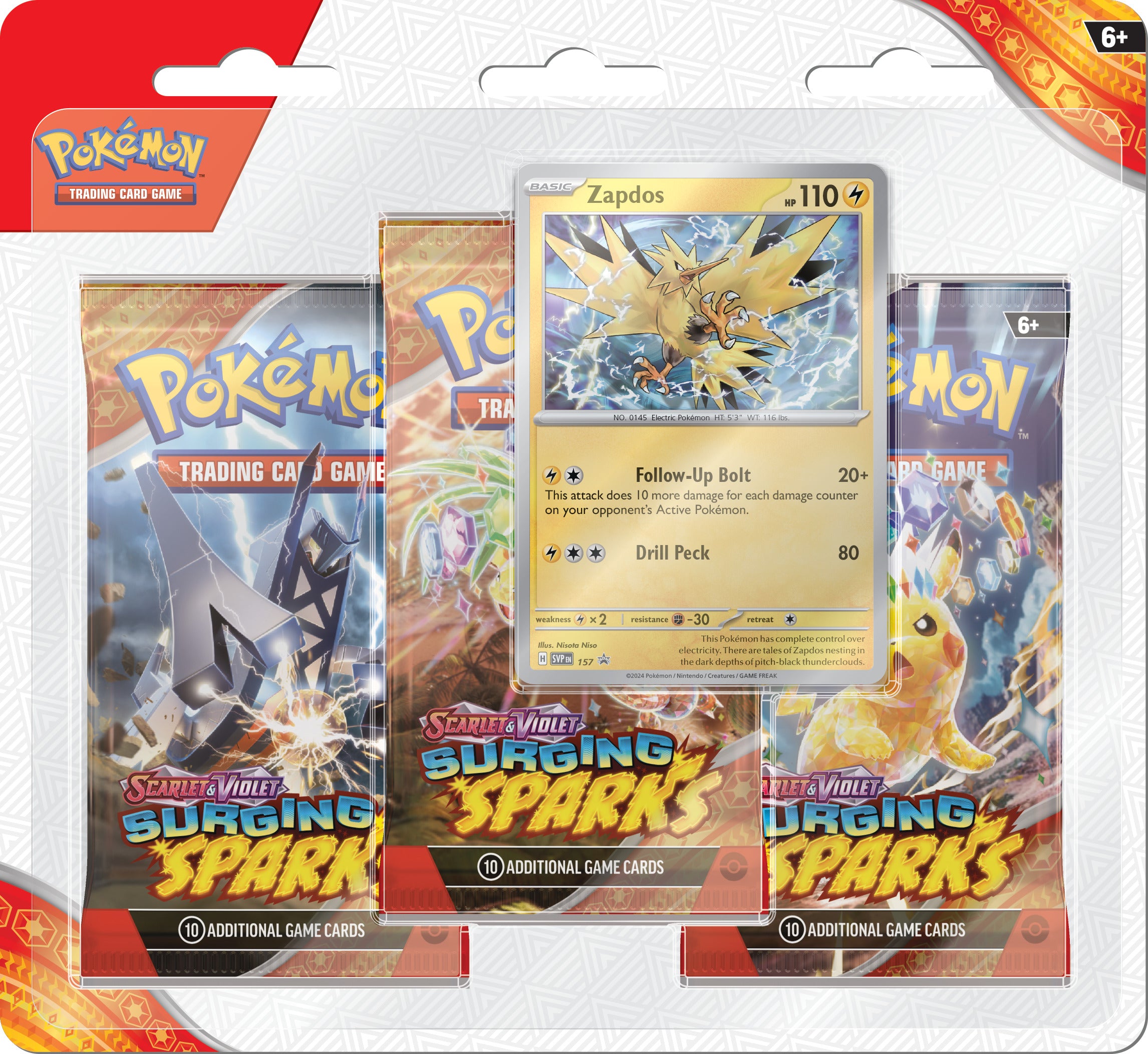 Surging Sparks Blisters — Zapdos Blister English Pokémon TCG product