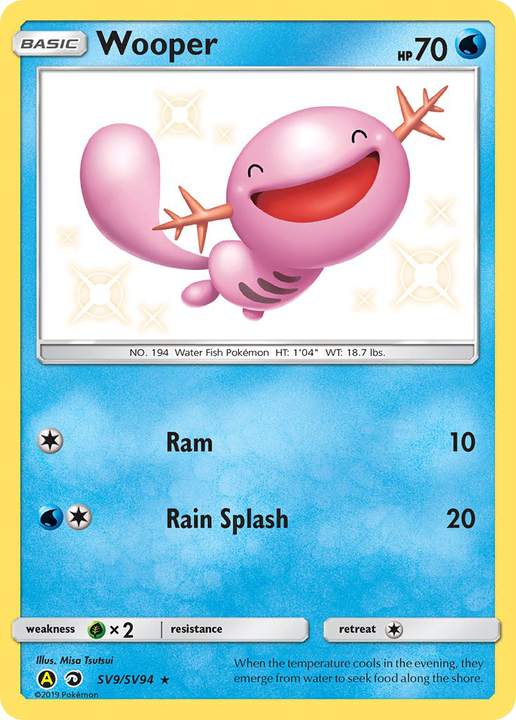 Wooper SV9/SV94 Hidden Fates Shiny Vault English Pokémon card