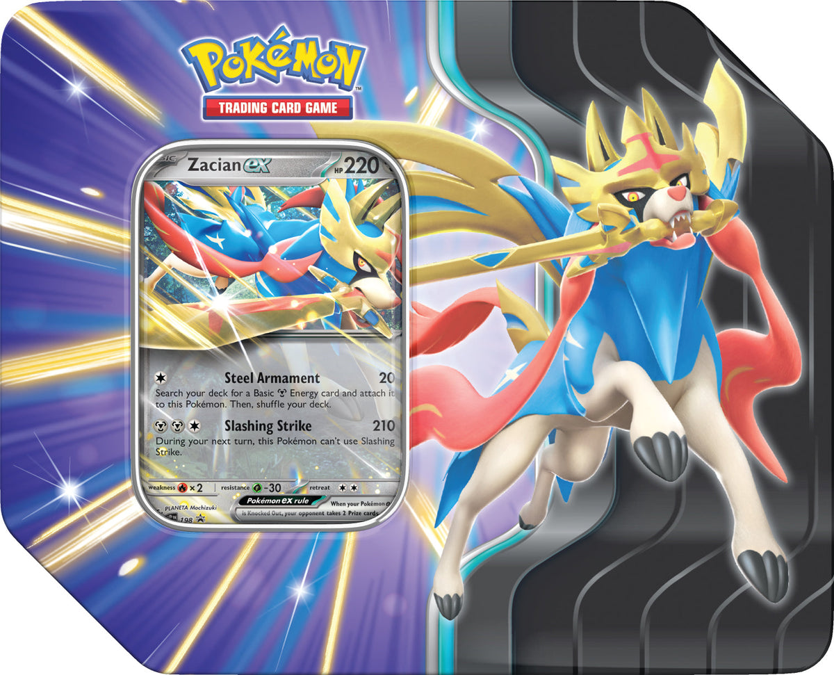 Slashing Legends Tins — Large Zacian Tin — Pokémon TCG [EN] — FrostPeak Collectibles