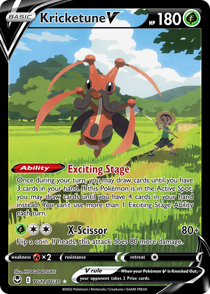 Kricketune V TG12/TG30 Silver Tempest Trainer Gallery English Pokémon card