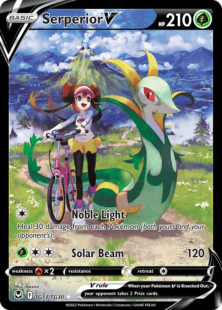 Serperior V TG13/TG30 Silver Tempest English Pokémon card artwork