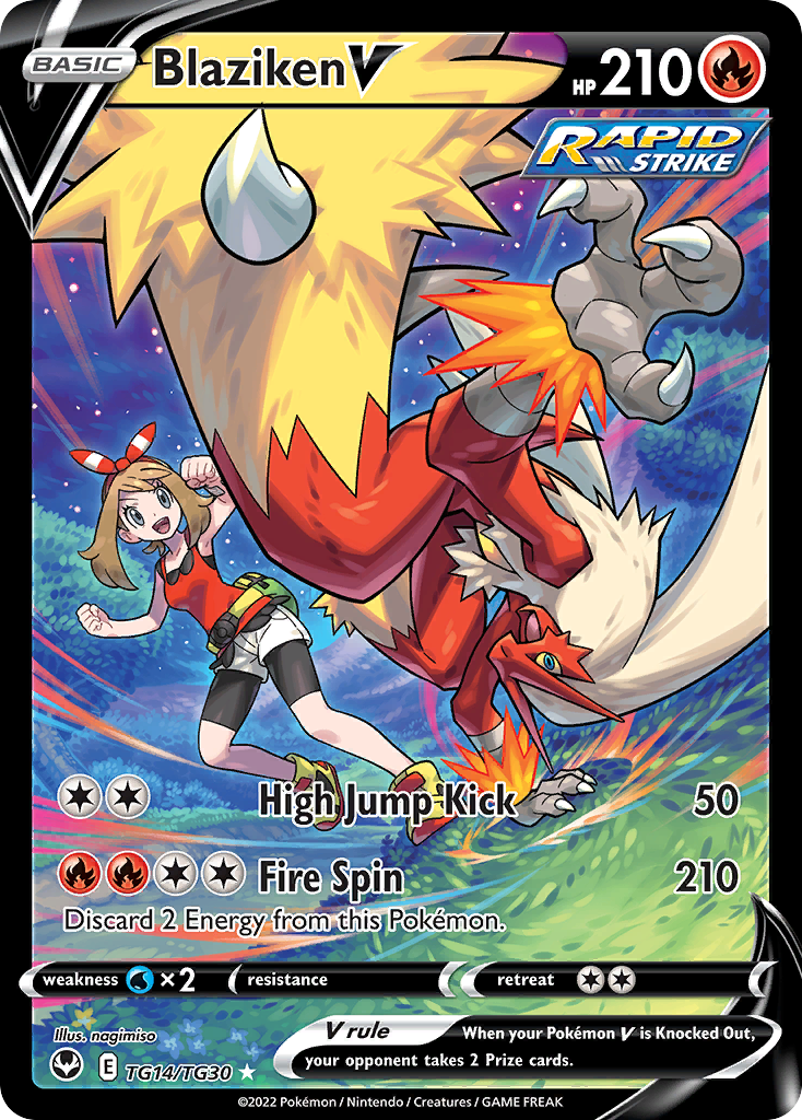 Blaziken V TG14/TG30 Silver Tempest Trainer Gallery English Pokémon card