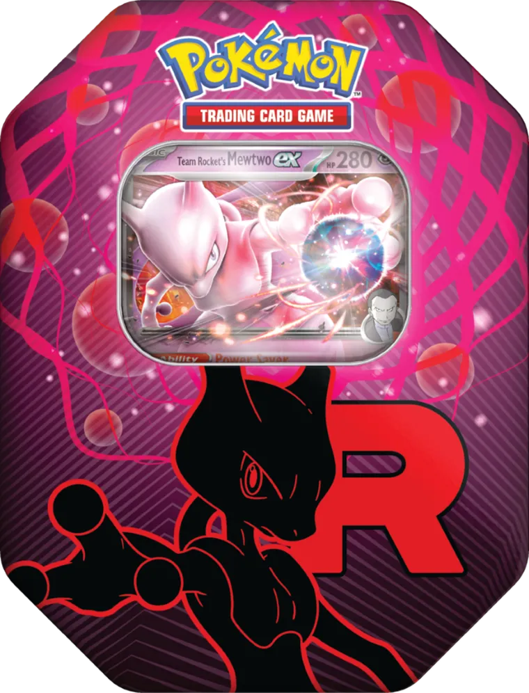 Team Rocket Tins — Team Rocket's Mewtwo ex Tin English Pokémon TCG product