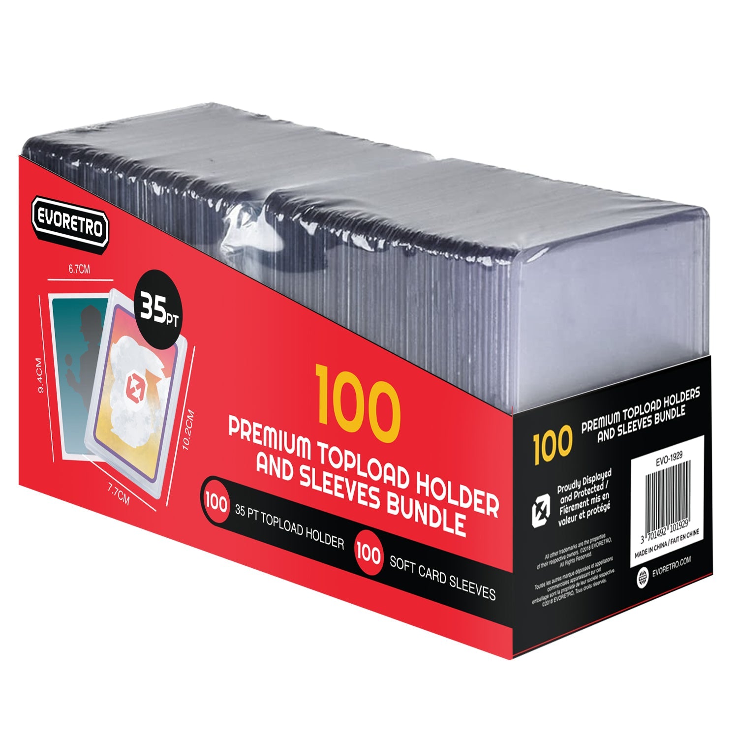 EVORETRO 35pt Toploaders and Penny Sleeves Bundle – 100 + 100 – exact product image