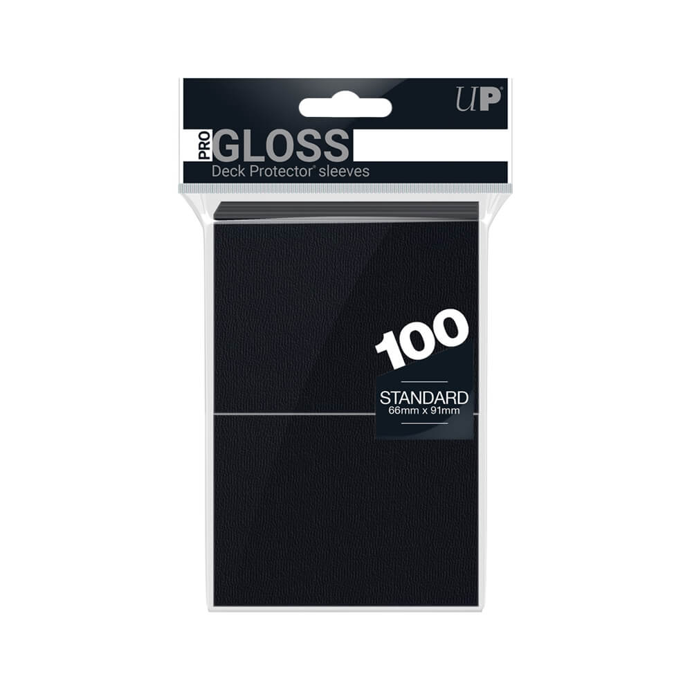 Ultra PRO PRO-Gloss Deck Protector Sleeves – Black – 100 Count – exact product image