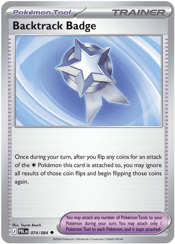 Backtrack Badge 74/84 Pitch Black English Pokémon card