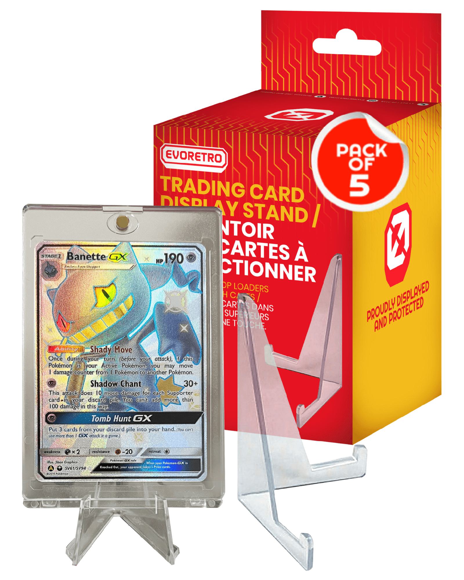 EVORETRO Clear Card Display Stands – 35pt to 260pt – exact product image
