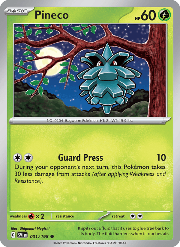 Pineco 1/198 Scarlet & Violet English Pokémon card