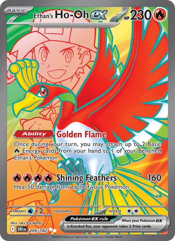 Ethan's Ho-Oh ex 209/182 Destined Rivals English Pokémon card