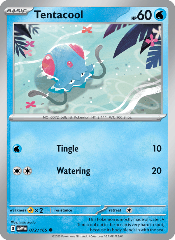 Tentacool 72/165 151 English Pokémon card