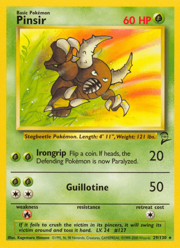 Pinsir 29/130 Base Set 2 English Pokémon card