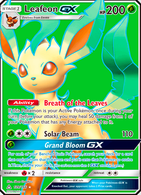 Leafeon GX 139/156 Ultra Prism English Pokémon card