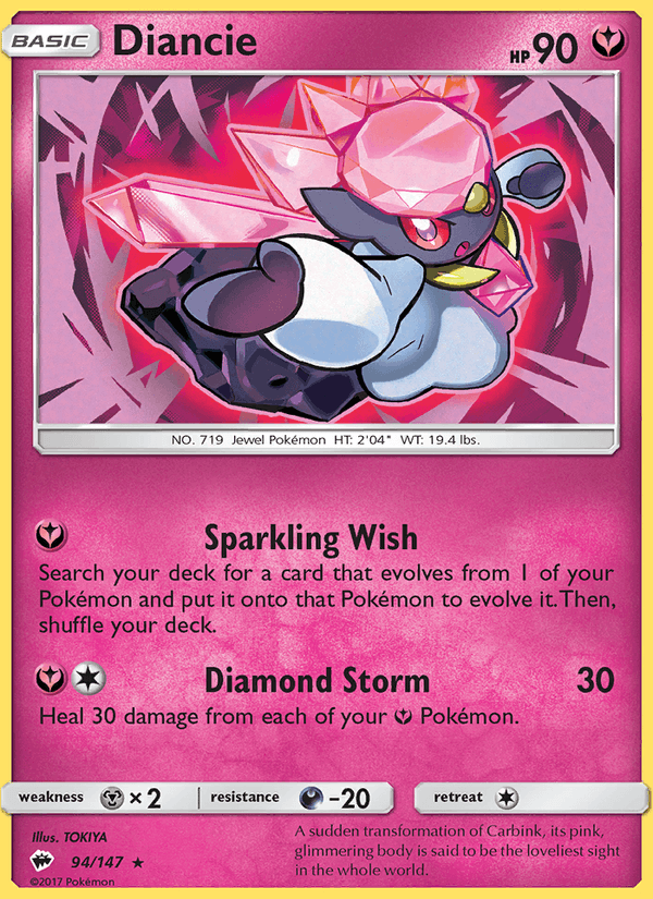 Diancie 94/147 Burning Shadows English Pokémon card