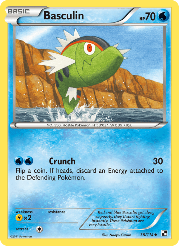 Basculin 35/114 Black & White English Pokémon card