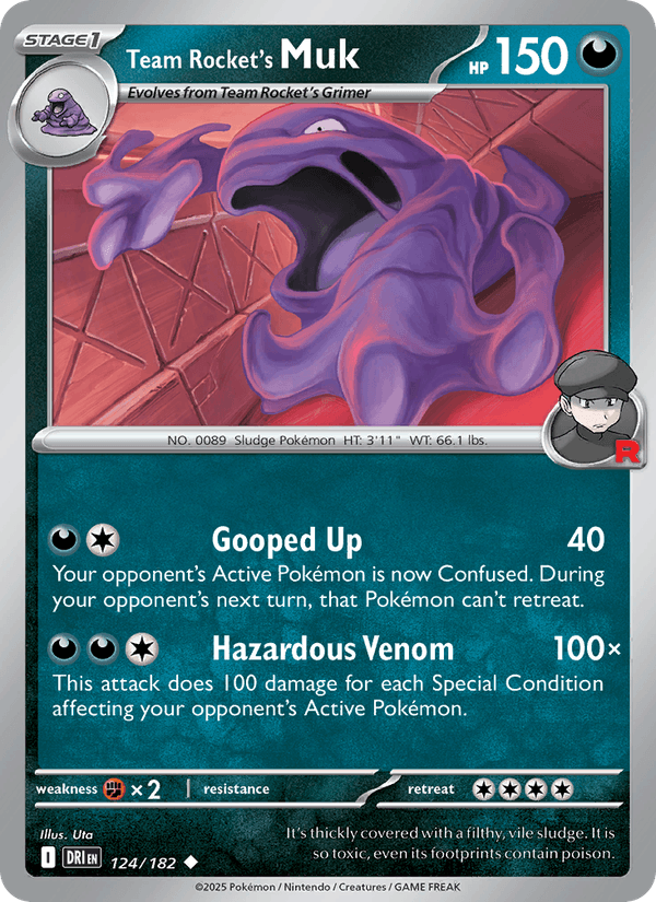 Team Rocket's Muk 124/182 Destined Rivals English Pokémon card