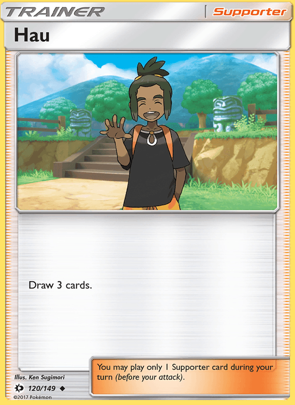 Hau 120/149 Sun & Moon Base Set English Pokémon card