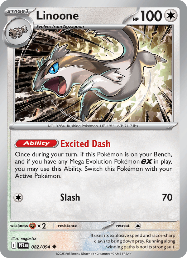 Linoone 82/94 Phantasmal Flames English Pokémon card