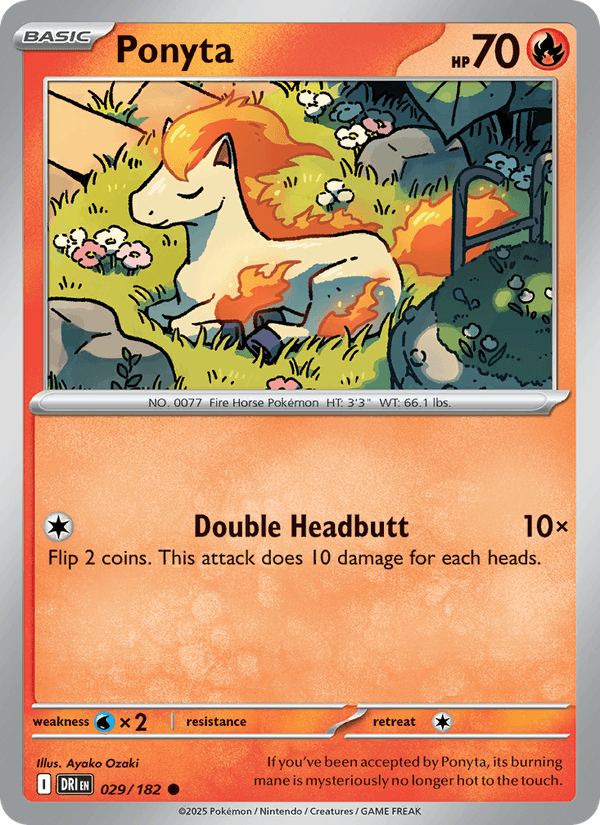 Ponyta 29/182 Destined Rivals English Pokémon card