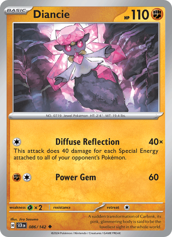 Diancie 86/142 Stellar Crown English Pokémon card