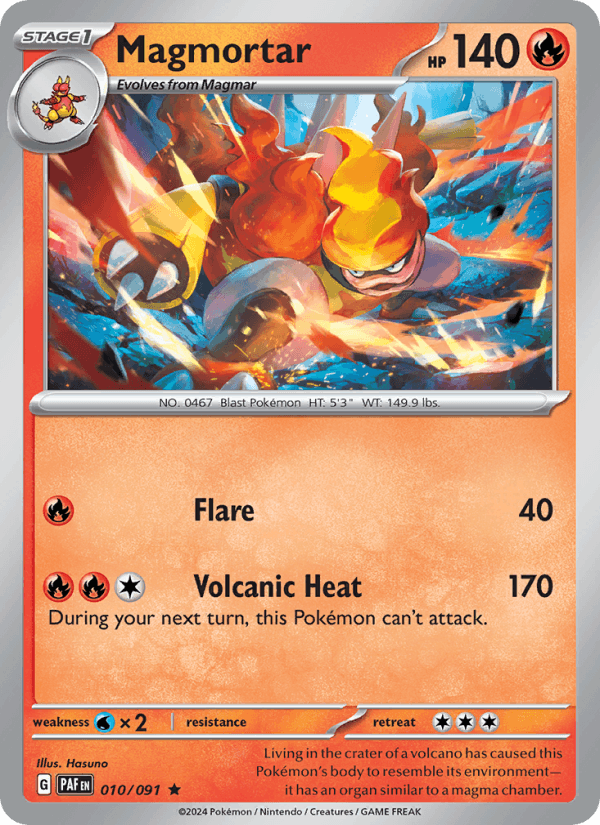 Magmortar 10/91 Paldean Fates English Pokémon card