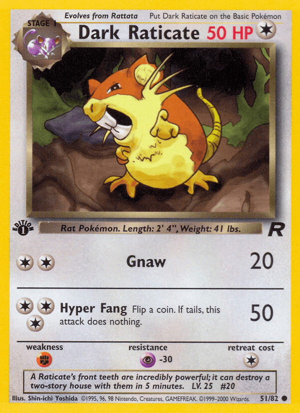 Dark Raticate 51/82 Team Rocket English Pokémon card