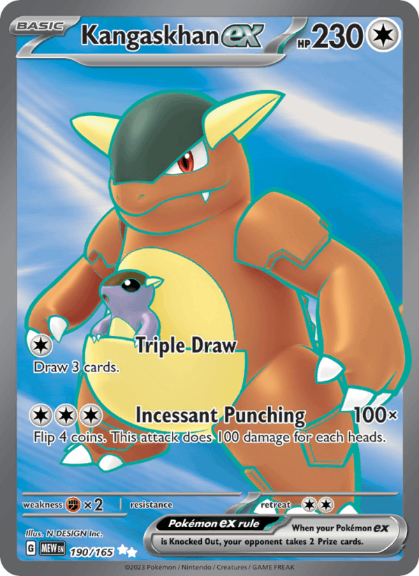 Kangaskhan ex 190/165 151 English Pokémon card