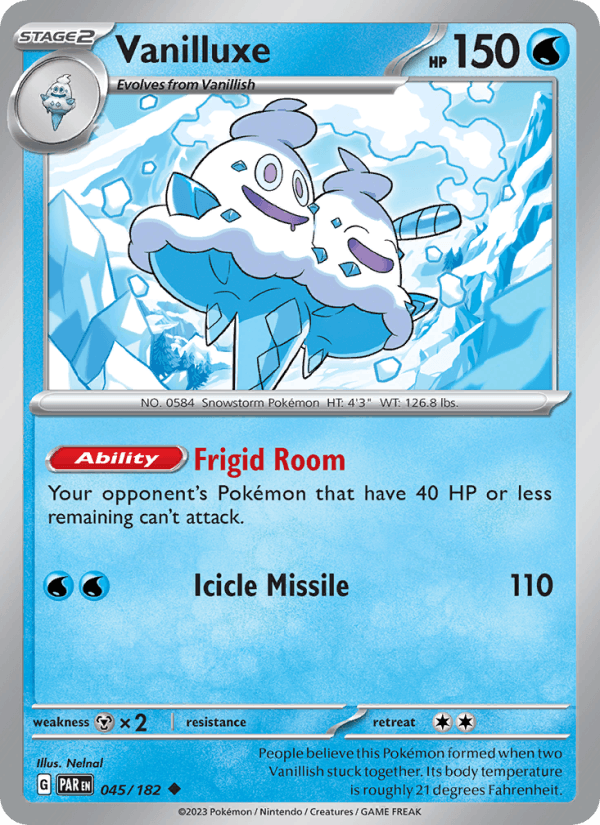 Vanilluxe 45/182 Paradox Rift English Pokémon card