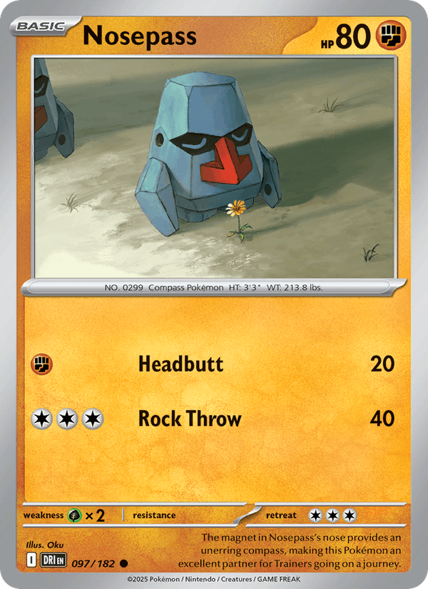 Nosepass 97/182 Destined Rivals English Pokémon card