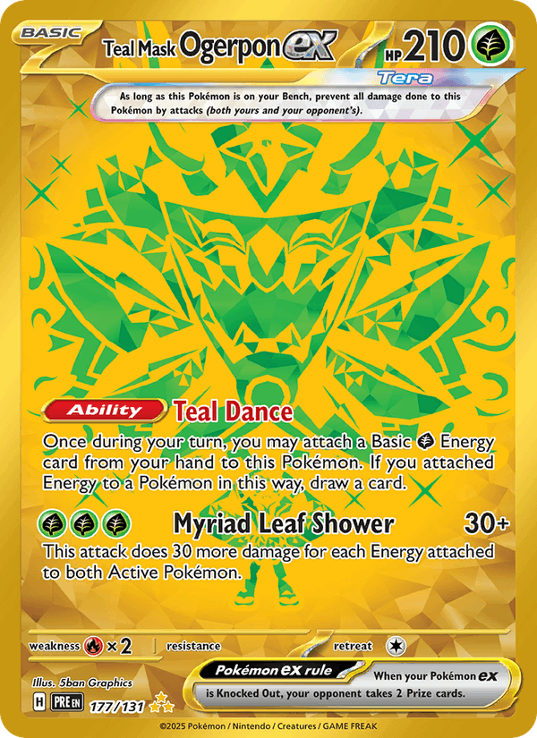 Teal Mask Ogerpon ex 177/131 Prismatic Evolutions English Pokémon card