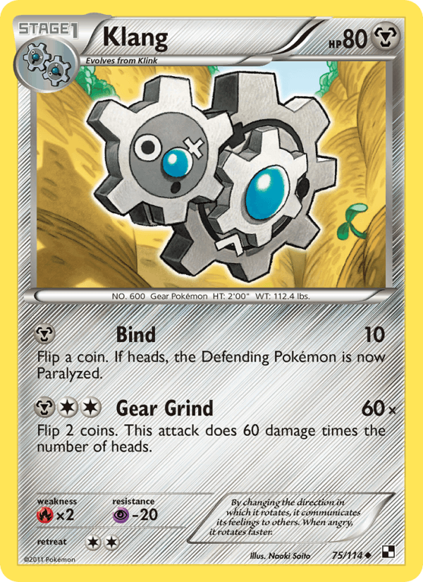 Klang 75/114 Black & White English Pokémon card