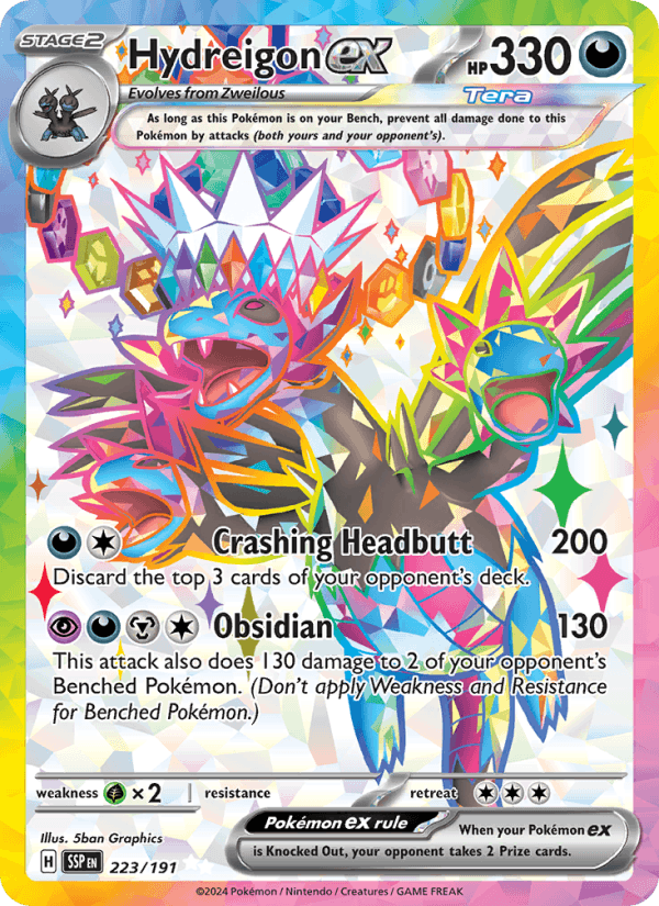 Hydreigon ex 223/191 Surging Sparks English Pokémon card