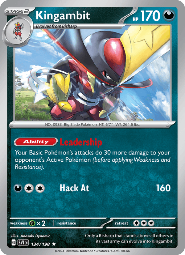 Kingambit 134/198 Scarlet & Violet English Pokémon card